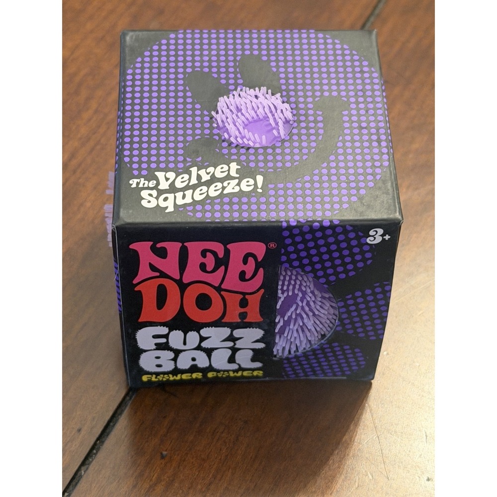 Schylling Purple NeeDoh Wonder Flower Power Fuzz Ball Squishy Stress Ball - Picture 2 of 3
